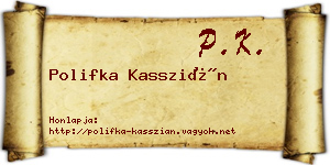 Polifka Kasszián névjegykártya